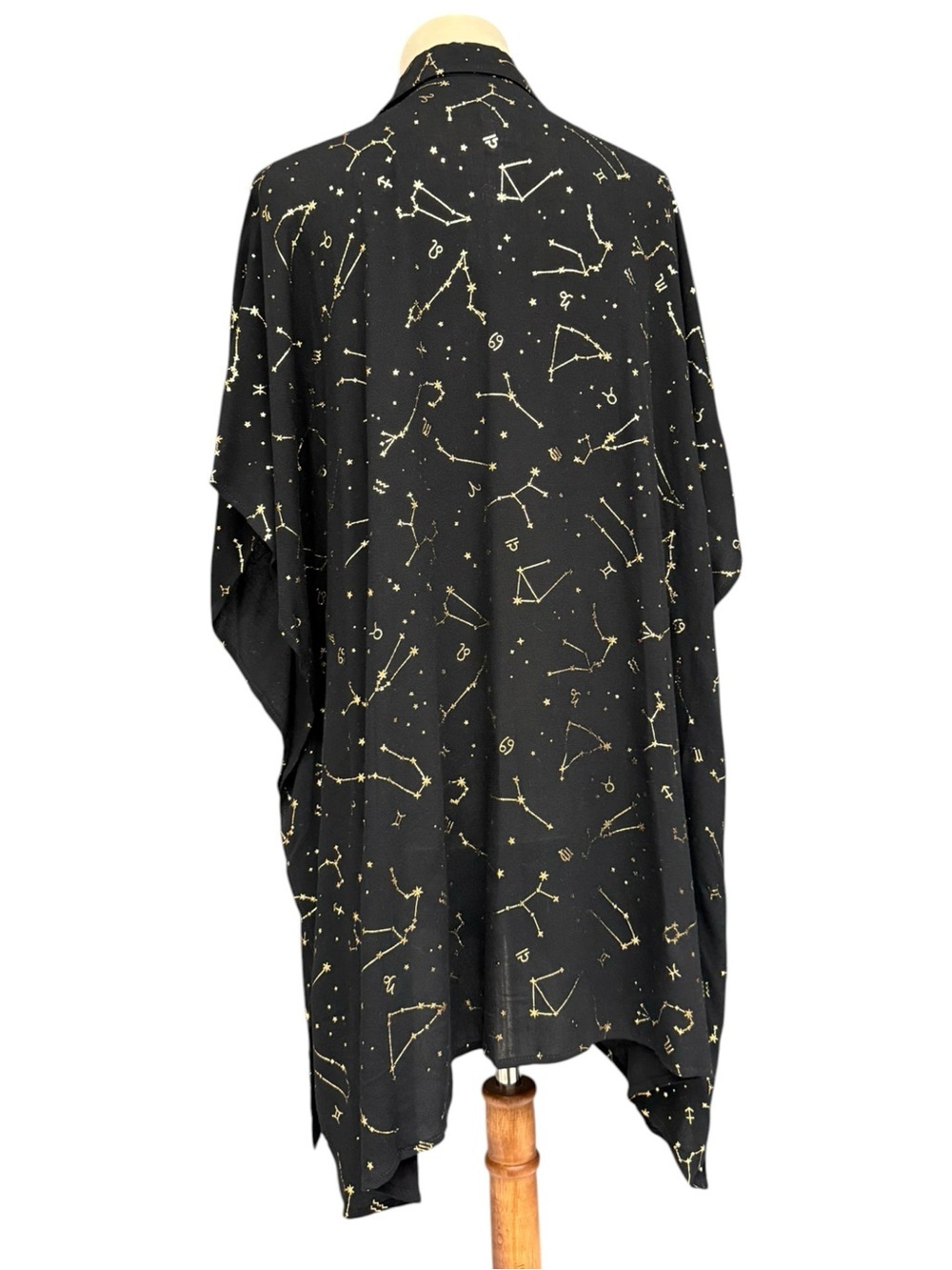 Sunshine 79 Black Gold Constellation Zodiac Button Down Tunic S/M NWT - Picture 8 of 13